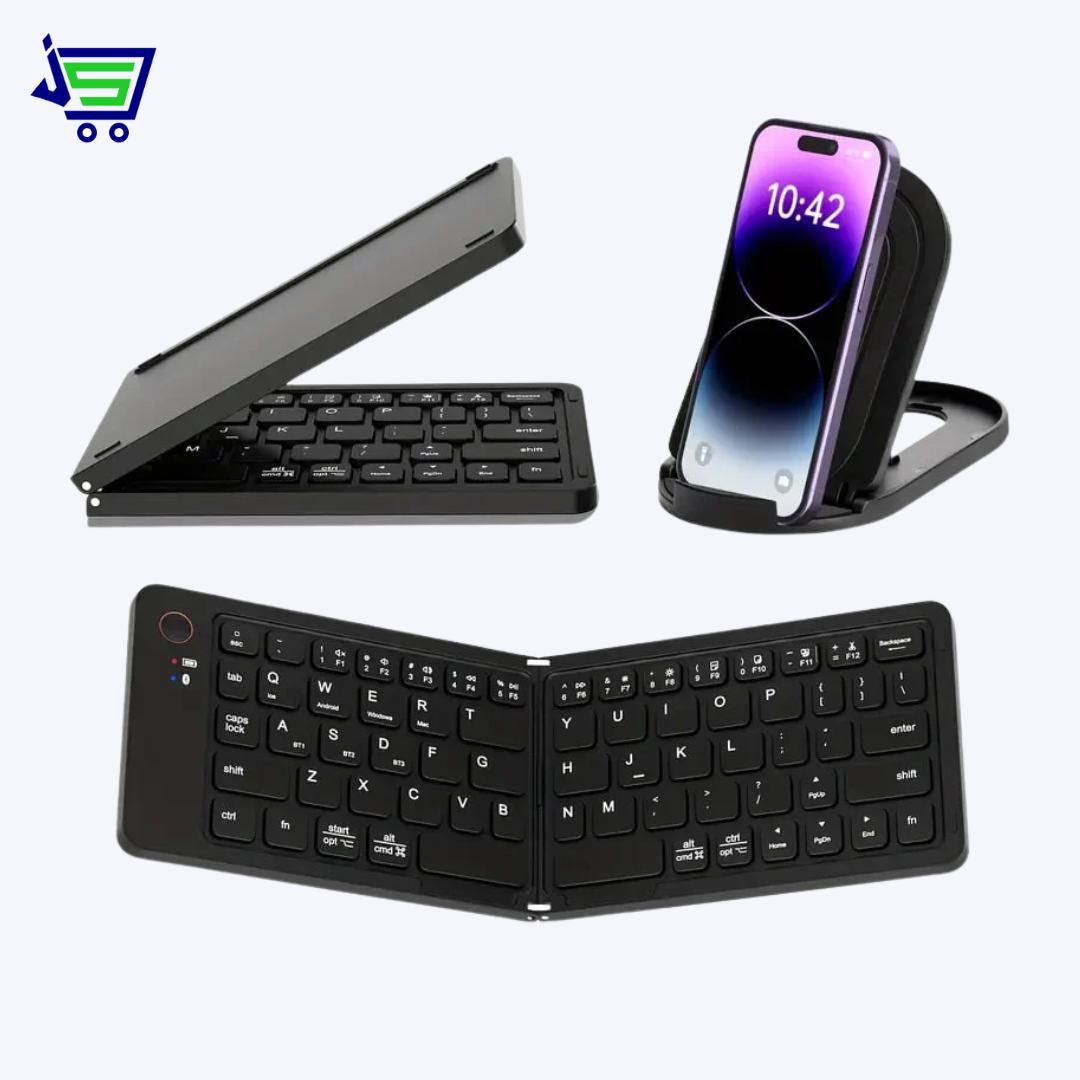 JarooriStuff™ Two-Fold Portable Mini Bluetooth Keyboard